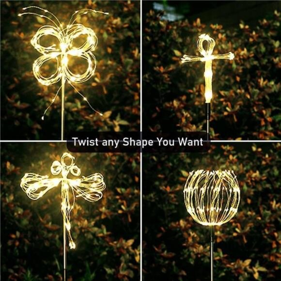 Solar Fireworks Lights 2 Pack 120 LEDs Solar Garden Outdoor Lights, 8 Modes - Picture 6 of 7